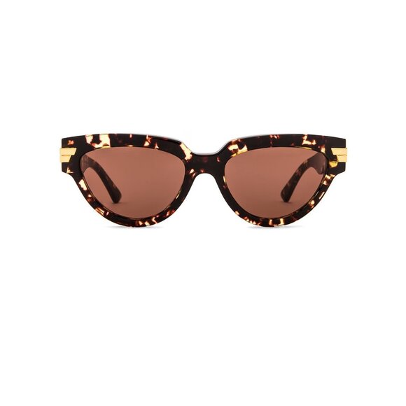 Bottega Veneta Bold Ribbon Cat Eye Sunglasses in Havana & Brown $510 main image 6